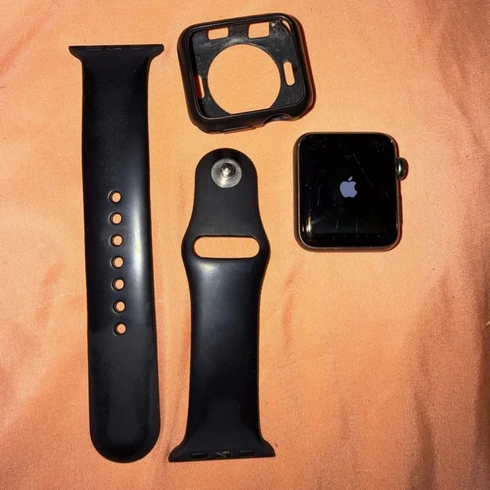 Apple Watch Series 3 with black band and charger !